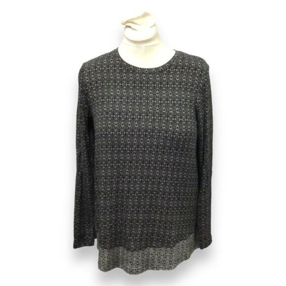 J. Jill Women’s Long Sleeve Crew Neck Lightweight Knit Tunic, Black, size M - Picture 1 of 7